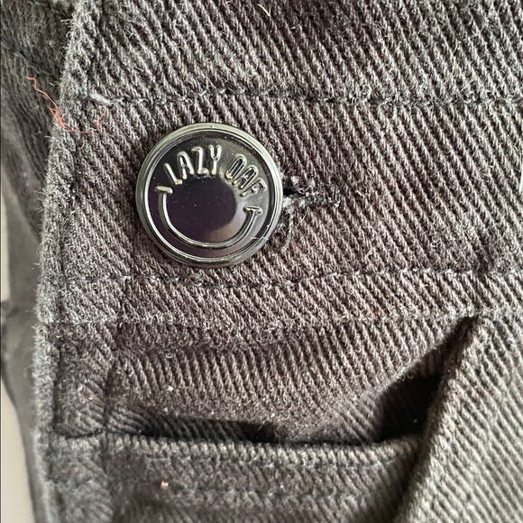 Woman’s Lazy Oaf Jumper Dress Black Cotton Denim Small - Picture 5 of 8